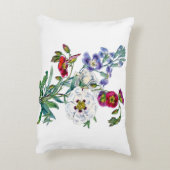 Waterverfschildering met vintage bloemenboeket accent kussen (Achterkant (Verticaal))