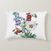 Waterverfschildering met vintage bloemenboeket accent kussen (Achterkant)