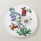 Waterverfschildering met vintage bloemenboeket rond kussen (Achterkant)