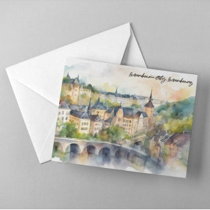 Waterverfschildering Panorama Uitzicht Luxemburg S Briefkaart