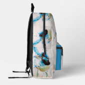 Waterverfschildering van de Blauwe Winterkoning Au Bedrukte Rugzak (Links)