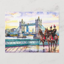 Waterverfschildering van London Bridge Briefkaart