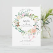 Waterverfslinger met wilde rozen Save the Date Kaa Kaart (Staand voorkant)