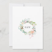 Waterverfslinger van wilde rozen Save the Date kaa (Achterkant)