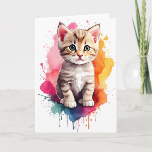 Waterverfspat-art katten spat verf blanco kaart