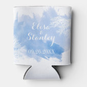 Waterverfspat Coral Reef blauwe bruiloft Blikjeskoeler (Voorkant)