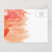 Waterverfspat Coralrif Trouwkaart Save the Date Aankondigingskaart (Achterkant)