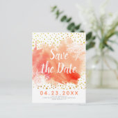 Waterverfspat Coralrif Trouwkaart Save the Date Aankondigingskaart (Staand voorkant)