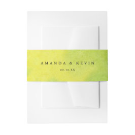 Waterverfspatten Bruiloft Citroen Geel Lime Groen Uitnodigingen Wikkel