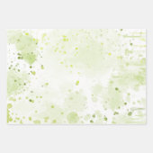 Waterverfspatten Groen en Salie Inpakpapier Vel (Voorkant)