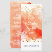 Waterverfspatten, koraalrif-huwelijksprogramma programmakaart (Voorkant / Achterkant)