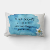 waterverfspatten op houten romantiek kussen (Voorkant)