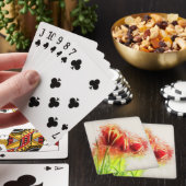 Waterverfspatten Rode Gele Tulpen Bloemig Pokerkaarten (Insitu)