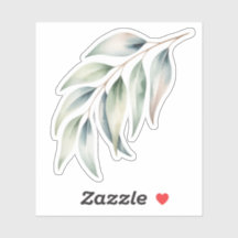 WaterverfSticker met Groene Bladeren