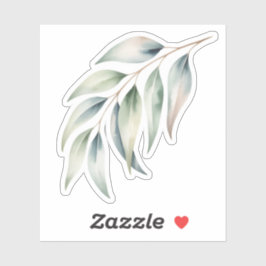 WaterverfSticker met Groene Bladeren Sticker