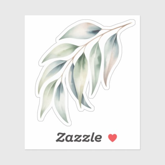 WaterverfSticker met Groene Bladeren Sticker (Vel)