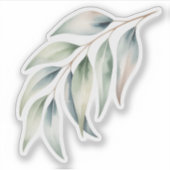 WaterverfSticker met Groene Bladeren Sticker (Voorkant)