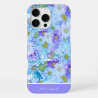 Waterverfstruik Wilde bloem Romantisch Blauw