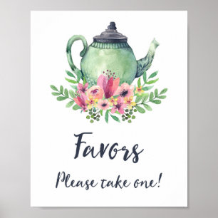 Waterverfteekanne favorietenspeld poster