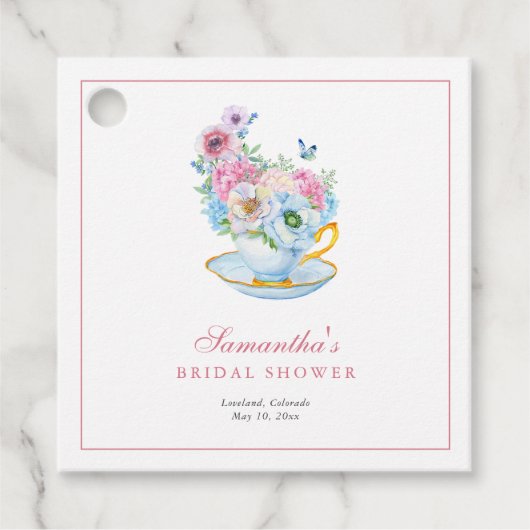 Waterverfteepartij Bruidsuitnodiging Bedankjes Labels (Voorkant)