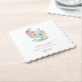 Waterverfteepartij Bruidsuitnodiging Kartonnen Onderzetters (Gebogen)