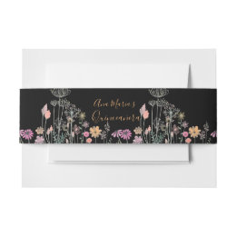 Waterverftekening van een veld met wilde bloemen uitnodigingen wikkel