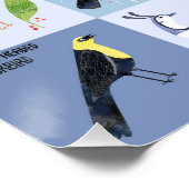 Waterverftekeningen van vogels van over de hele we perfect poster (Hoek)