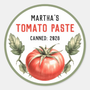 Waterverftekenstijl Oude Tomatenpuree Inmaakblik Ronde Sticker
