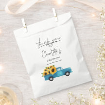 Waterverftruck met zonnebloemen babyshower
