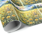 Waterverfveld met regenboog cadeaupapier (Rol Hoek)