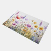Waterverfveld van wilde bloemen deurmat (Schuin)
