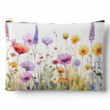 Waterverfveld van wilde bloemen 