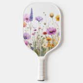Waterverfveld van wilde bloemen pickleball paddle (Achterkant)