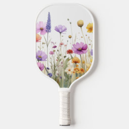 Waterverfveld van wilde bloemen  pickleball paddle