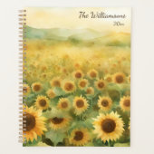 Waterverfveld van zonnebloemen planner (Voorkant)