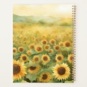 Waterverfveld van zonnebloemen planner (Achterkant)