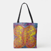 Waterverfvlinder met patroon tote bag (Achterkant)