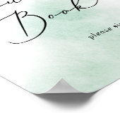 Waterverfwas | Groen gastboekbord Poster (Hoek)