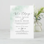 Waterverfwas | Groene Elopement Ontvangst Kaart (Staand voorkant)