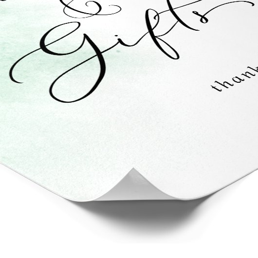 Waterverfwas | Groene Kaarten en Cadeaus Bord Poster (Hoek)