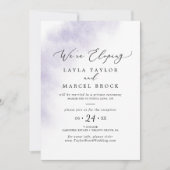 Waterverfwas | Paarse Elopement Ontvangst Kaart (Voorkant)