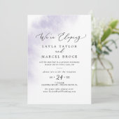 Waterverfwas | Paarse Elopement Ontvangst Kaart (Staand voorkant)