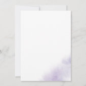 Waterverfwas | Paarse Elopement Ontvangst Kaart (Achterkant)