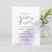 Waterverfwas | Paarse huwelijksreceptie Kaart (Staand voorkant)