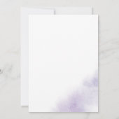 Waterverfwas | Paarse huwelijksreceptie Kaart (Achterkant)