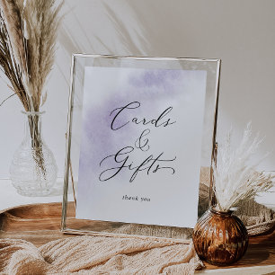 Waterverfwas Paarse Kaarten en Cadeaus Bord Poster