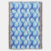 Waterverfwavepatroon Oceaanstroom Deken (Voorkant Verticaal)
