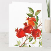 Waterverfwithema granaatappel heldere kleuren bedankkaart (Achterkant)