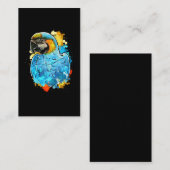 Waterverkleurd blauw papegaaivogel visitekaartje (Voorkant / Achterkant)