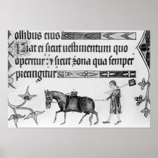 Waterverkoper, afbeelding van 'Luttrell Psalter' Poster (Voorkant)